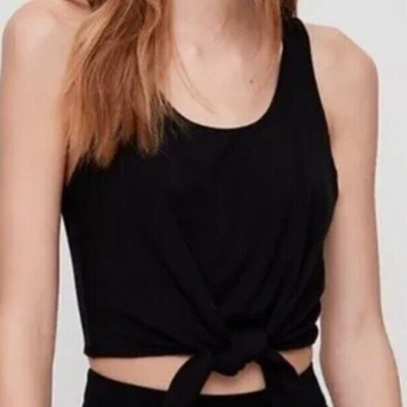 ARITZIA BABATON Jeronimo Tie Tank Top in Black XS - Picture 1 of 5